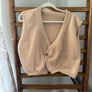 Sleeveless Knit V-Neck Vest
